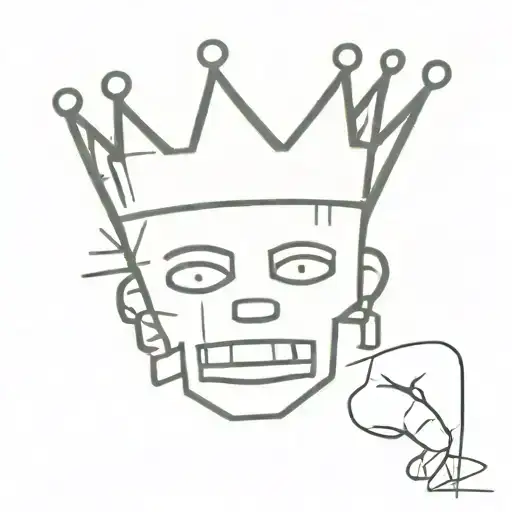 Basquiat crown on inner left bicep  tattoo design idea