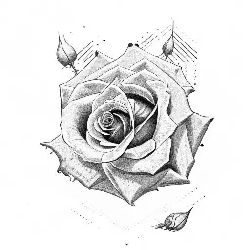 Cross with rose tattoo design idea
