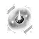 A spaceship flying through a black hole tattoo design idea