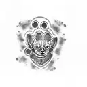 Chihuahua paw print with a celestial background tattoo design idea