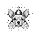 Chihuahua paw print with a celestial background tattoo design idea