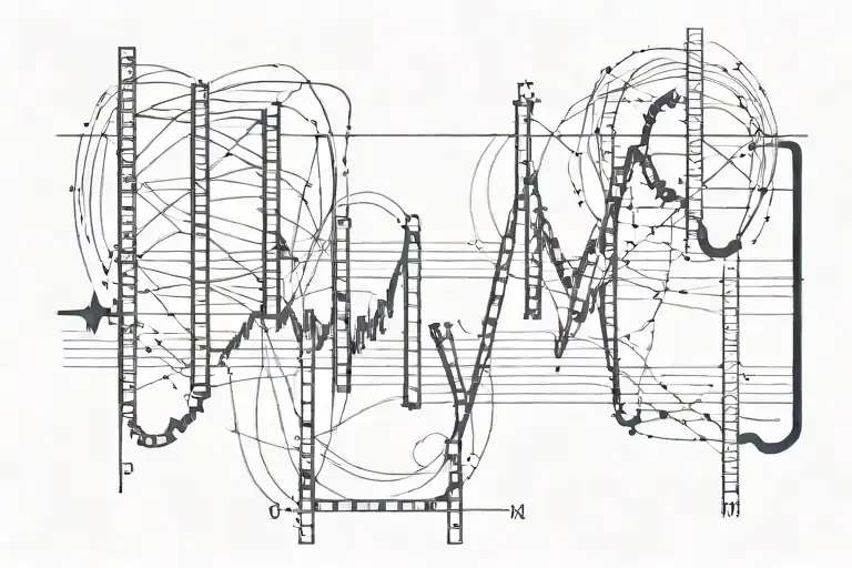 ECG with letter p and m   tattoo design idea
