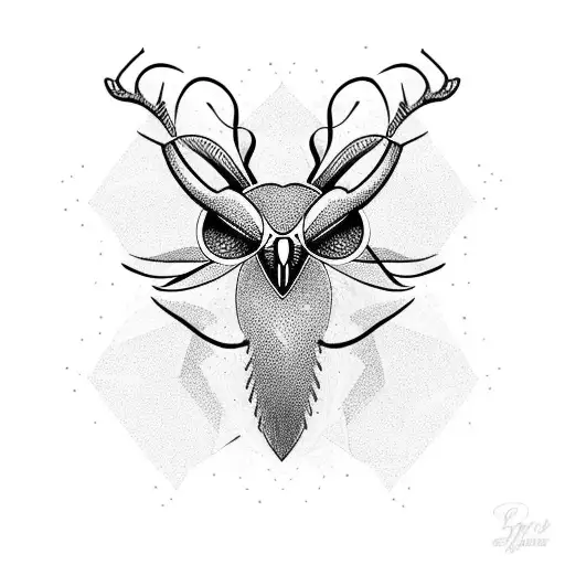 ant stag owl tattoo design idea