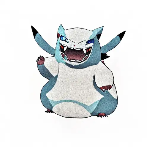 pokemon,  samurai, gengar, snorlax, sleeve tattoo design idea