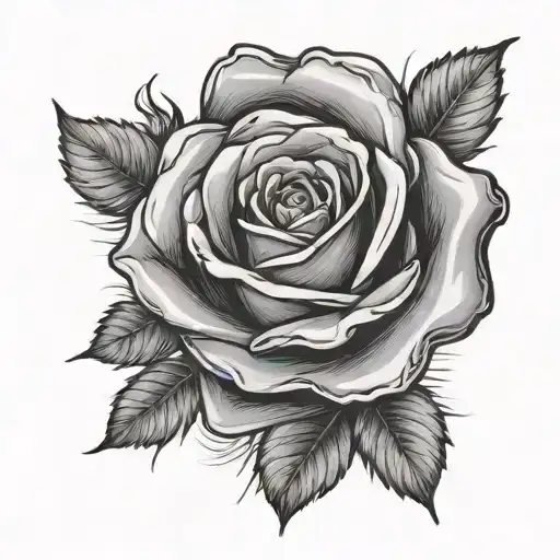 roses, clouds, quotes tattoo design idea