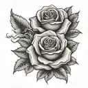 roses, clouds, quotes tattoo design idea