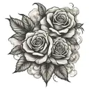 roses, clouds, quotes tattoo design idea
