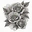 roses, clouds, quotes tattoo design idea
