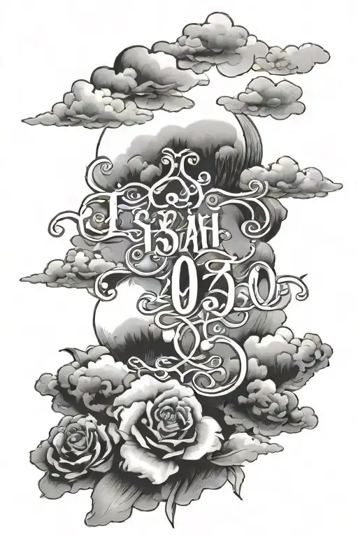 Isaiah 40:31 bible verse with clouds tattoo design idea