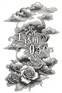 Isaiah 40:31 bible verse with clouds tattoo design idea