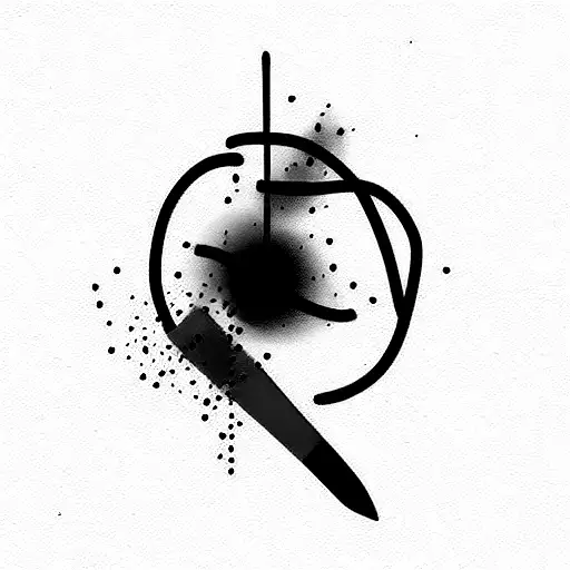 splash of color and brush tattoo design idea