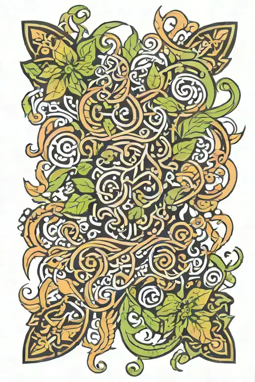ayahuasca tribal vines wrapping tattoo design idea