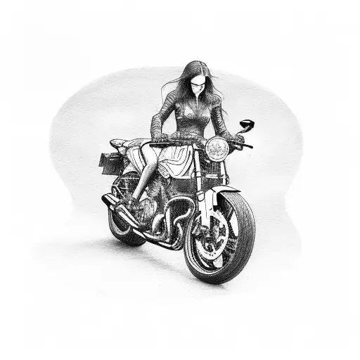 Girl on outlet motorcycle tattoo