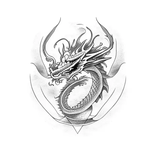 Dragon lua sol  tattoo design idea