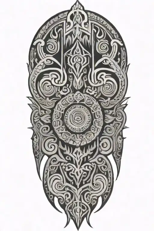 Ayahuasca inspired tribal tattoo design idea