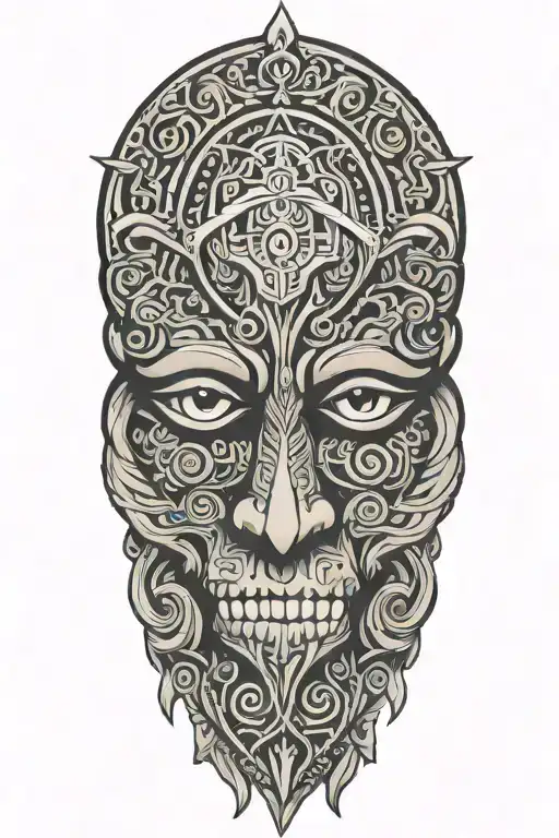 Ayahuasca inspired tribal tattoo design idea