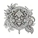 Ayahuasca inspired tribal tattoo design idea