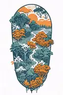 amazon forest and human tattoo design idea