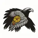 andean condor flying, in the middle of a sun tattoo design idea