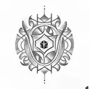 One possible design for a small tattoo incorporating the elements you mentioned could be:  A small circular emblem with  tattoo design idea