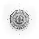 One possible design for a small tattoo incorporating the elements you mentioned could be:  A small circular emblem with  tattoo design idea