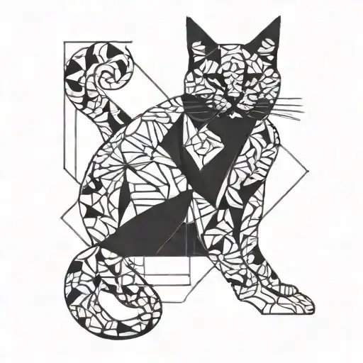 Cat sleep tattoo design idea