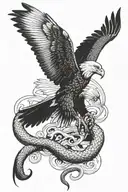eagle catching snake tattoo design idea