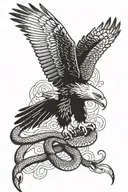 eagle catching snake tattoo design idea