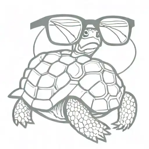tortoise with sunglasses tattoo design idea