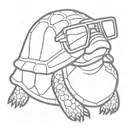 tortoise with sunglasses tattoo design idea