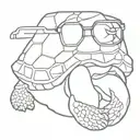 tortoise with sunglasses tattoo design idea