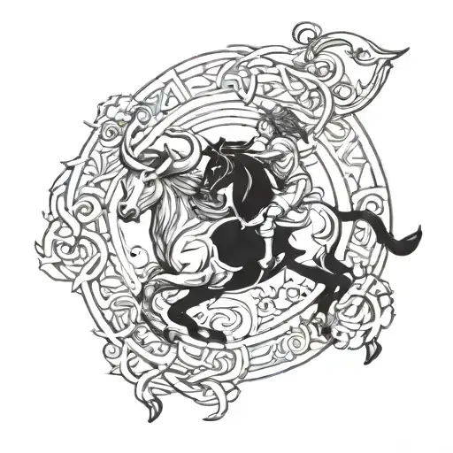 Taurus and Sagittarius combined tattoo tattoo design idea