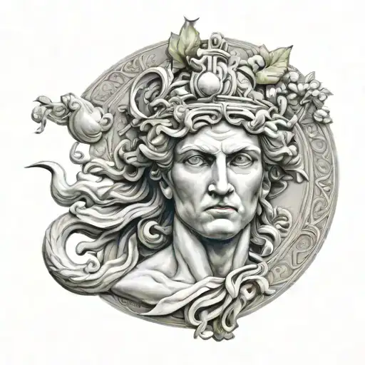 Greek mythology realism large tattoo design idea