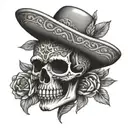 mexican culture and skull tattoo design idea