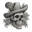 mexican culture and skull tattoo design idea