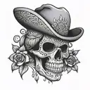 mexican culture and skull tattoo design idea