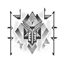 tribal native American arrow tattoo design idea