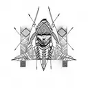 tribal native American arrow tattoo design idea