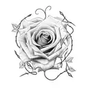 a rose vine with barbed wire going down the arm tattoo design idea