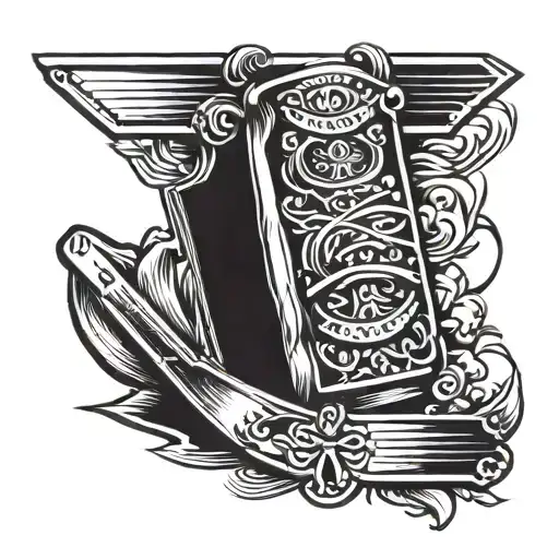 razor blade tattoo design idea
