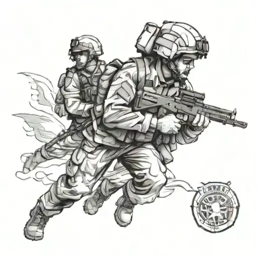 army forward observer resides peacefully tattoo design idea