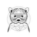 otter with egg tattoo design idea
