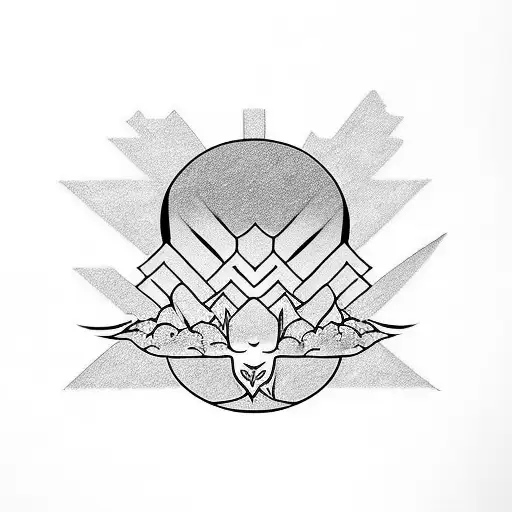 halfsleeve waves clouds bushido tattoo design idea