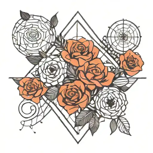 memorial for seven soldiers killed, flowers, simple geometric lines and shapes tattoo design idea