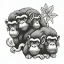 3 wise monkeys tattoo design idea