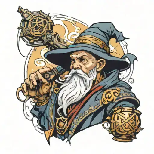 Baldurs gate 3 wizard tattoo design idea