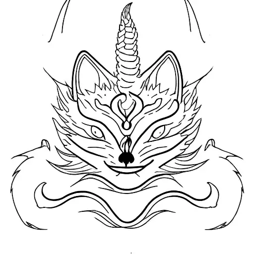 nine tailed fox tattoo design idea