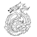 nine tailed fox tattoo design idea