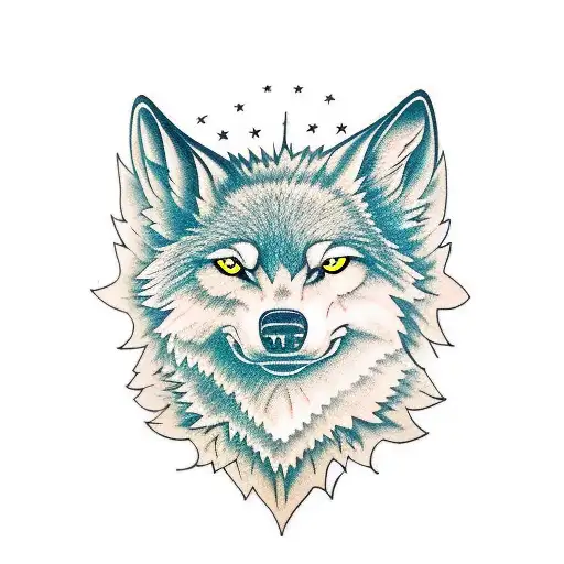 Martin and howling wolf tattoo design idea