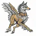horse, roadrunner, coyote howling tattoo design idea